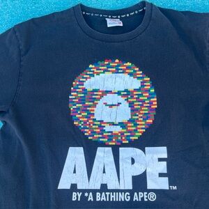 AAPE by A Bathing Ape Shirt Size XL Tetris Lego Graphic Faded Distressed